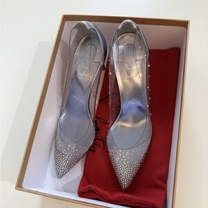 Christian Louboutin Silver Studded Heels